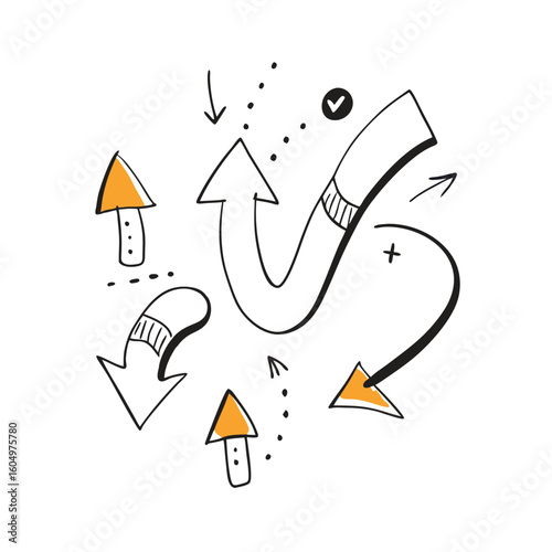 A set of arrows collection with flat design