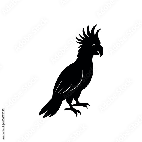 A cockatoo Bird's silhouette art vector illustration.
