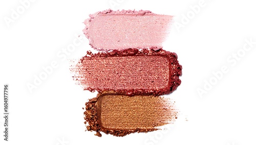 Pink rose gold bronze shimmering makeup swatches cosmetic beauty