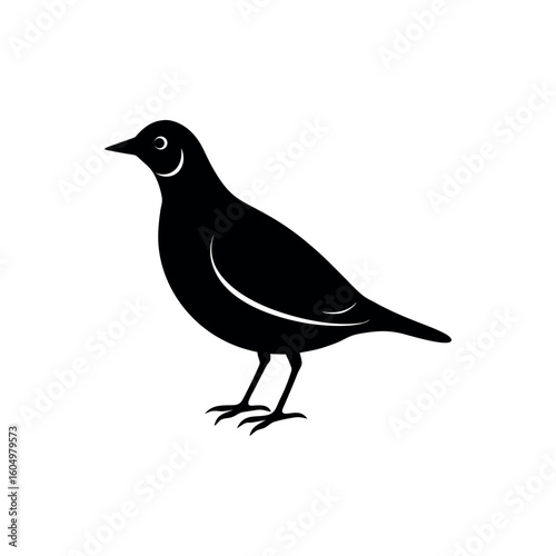 A lark Bird's silhouette art vector illustration.