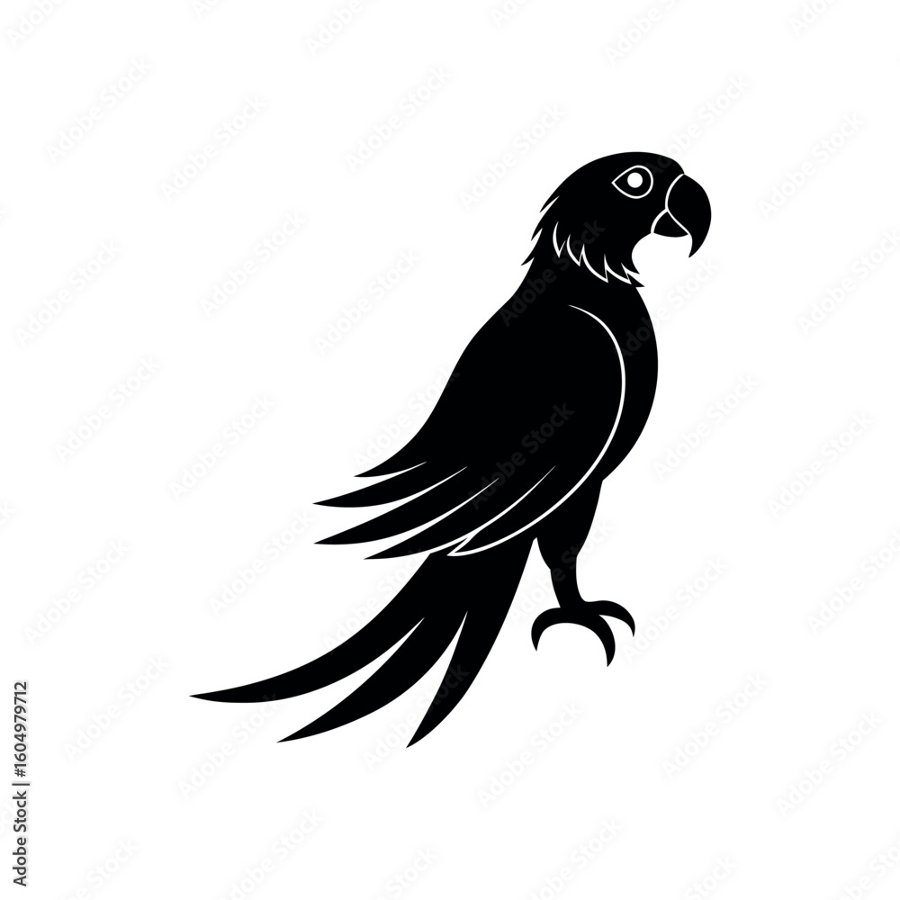 Obraz premium A macaw Bird's silhouette art vector illustration.
