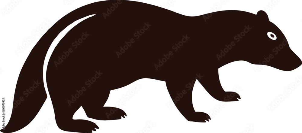 Obraz premium Silhouette of a Bear in Black Vector Design