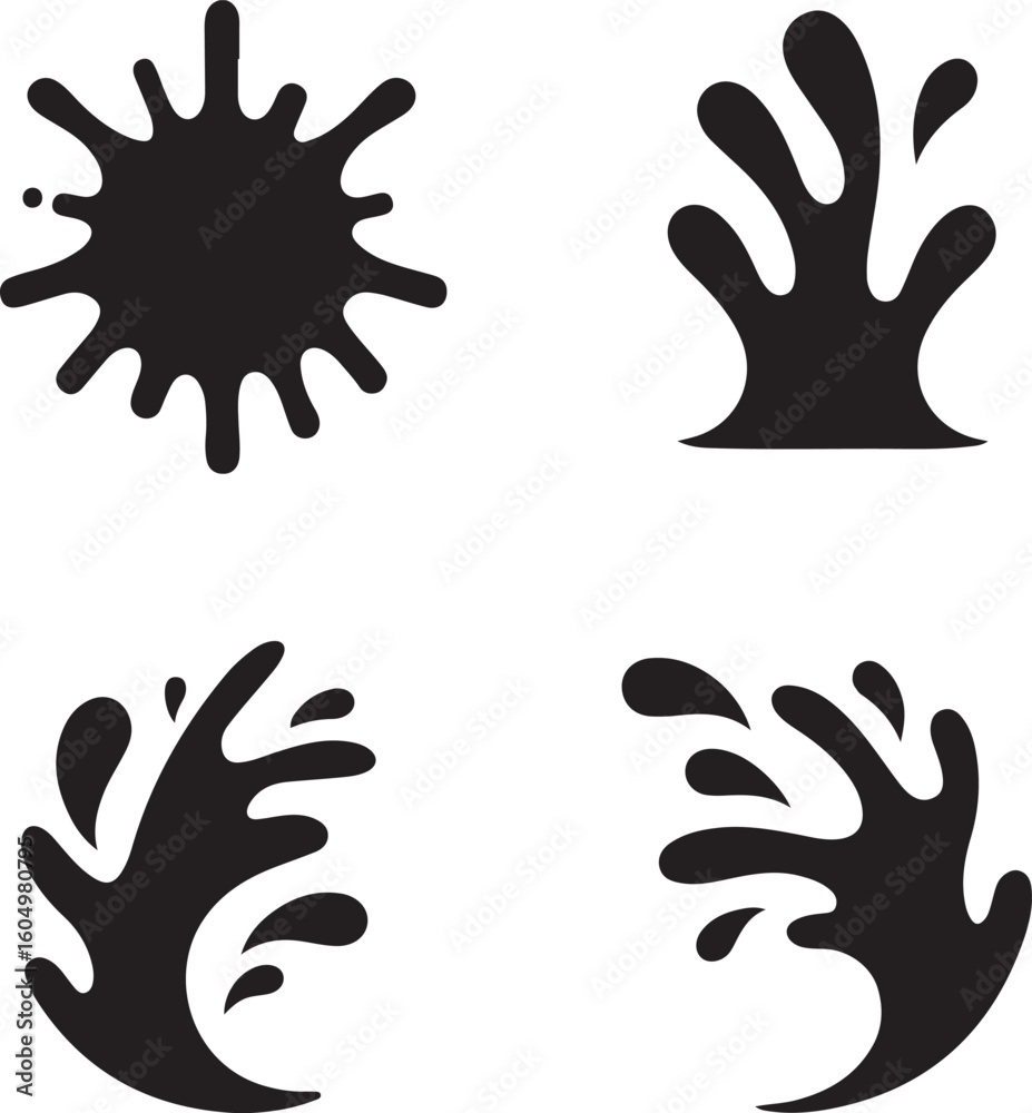 Obraz premium Black liquid splashes and splatters water