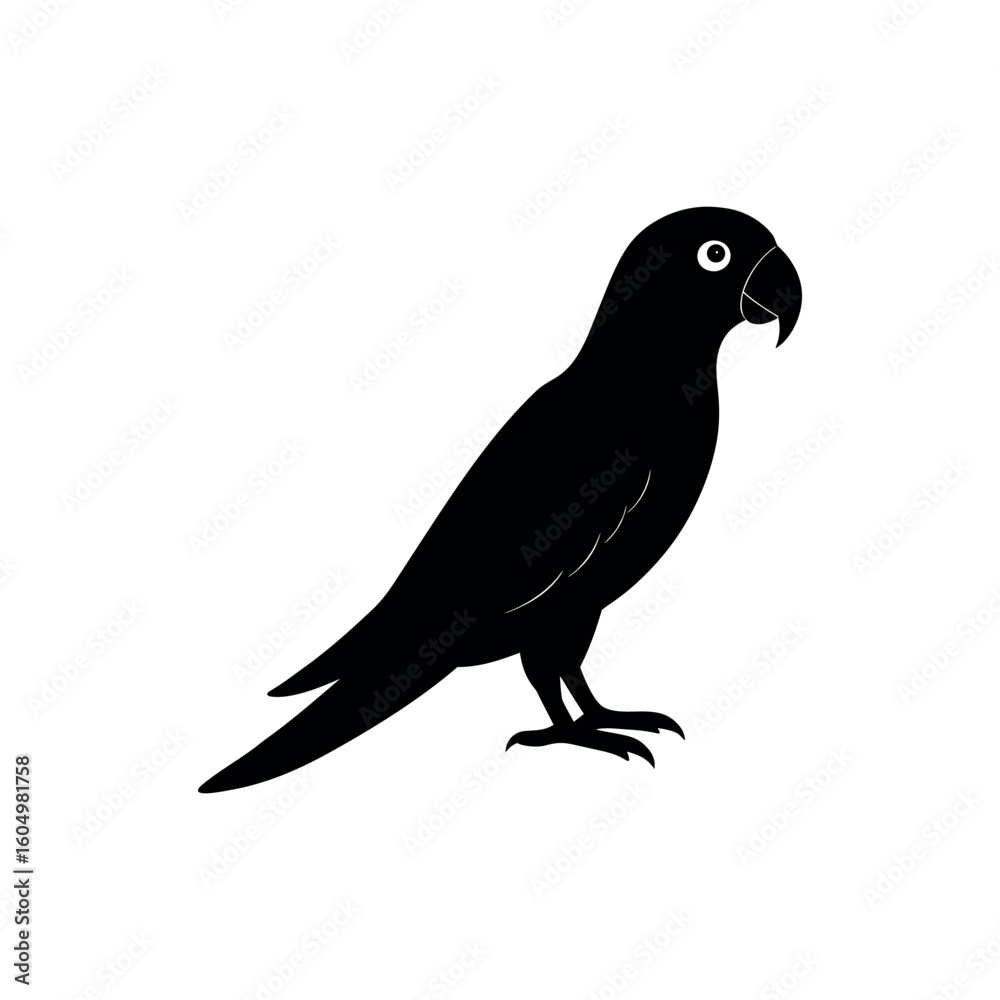 Fototapeta premium A parrot Bird's silhouette art vector illustration.