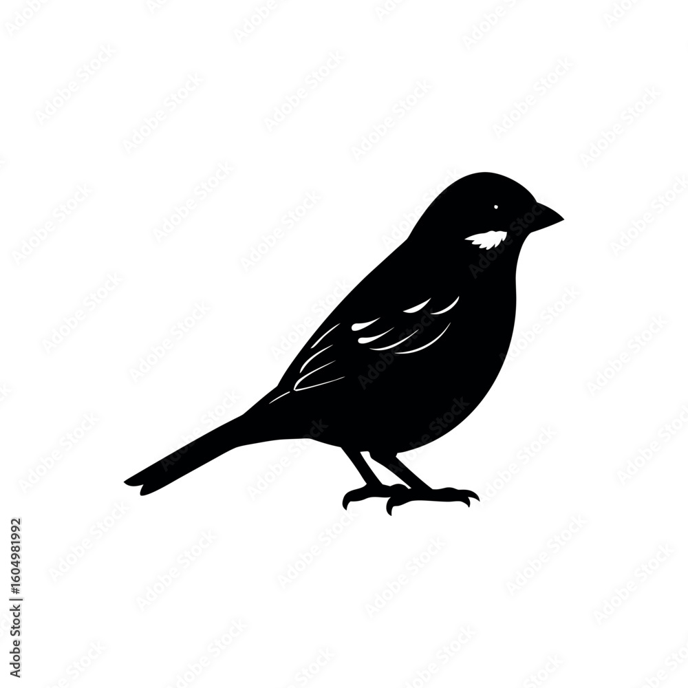 Obraz premium A sparrow Bird's silhouette art vector illustration.
