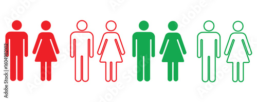 restroom, tollet, bathroom icon set vector on white background.