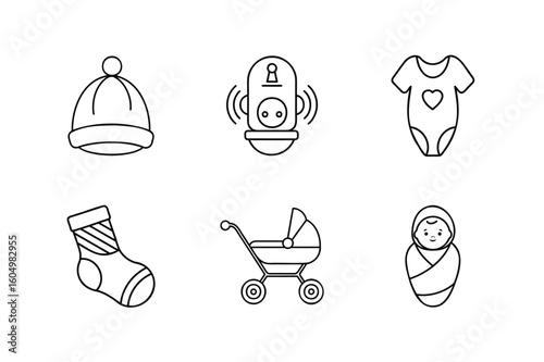 Set of icons for baby
