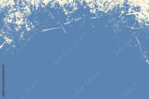 Monochrome grunge background. Distress weathered rough overlay texture with scratch lines. Grunge frame design with white paint spots. Winter texture 