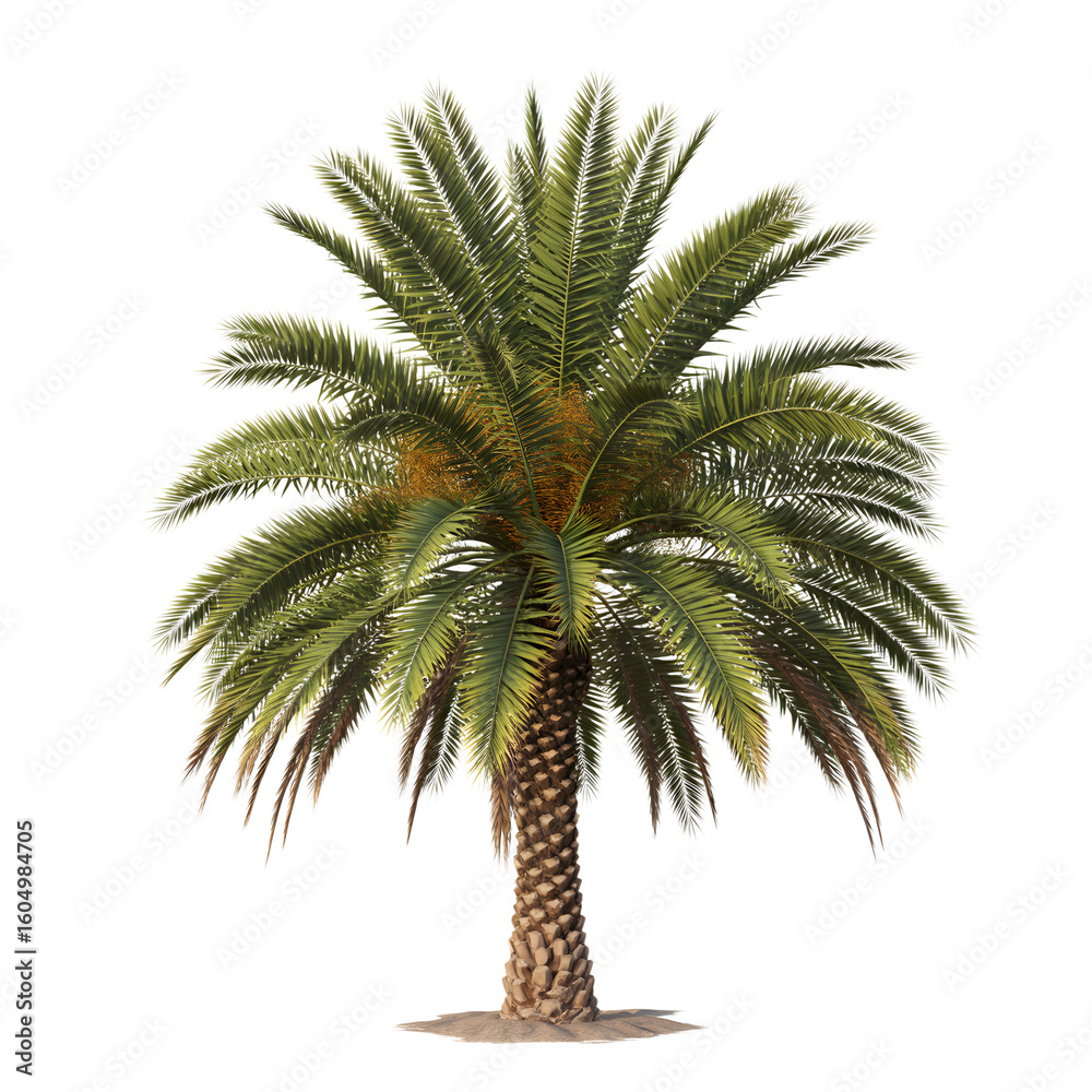 Fototapeta premium A single date palm tree isolated on transparent background