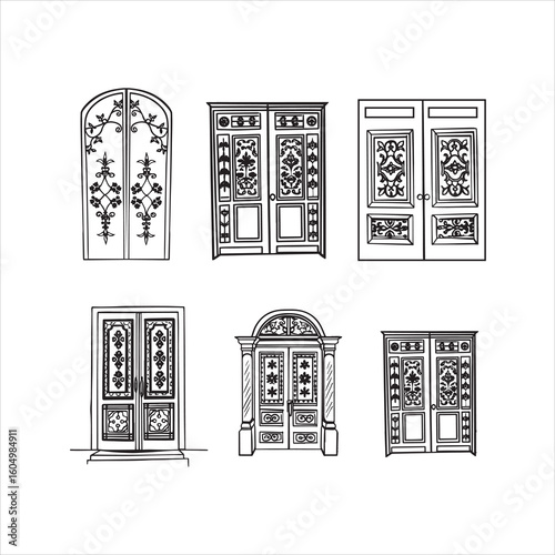 Door leaf carving motif