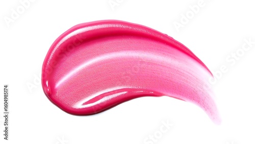 Vibrant pink lip gloss swatch with subtle shimmer makeup cosmetic