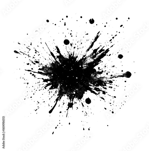 Wallpaper Mural PNG Simple real ink splatter black expression abstract. Torontodigital.ca