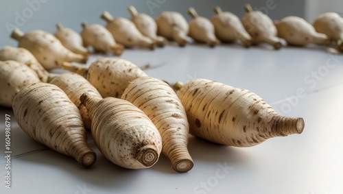 Harvesting unique roots fresh parsnips on a bright surface culinary delight indoor setting close-up view