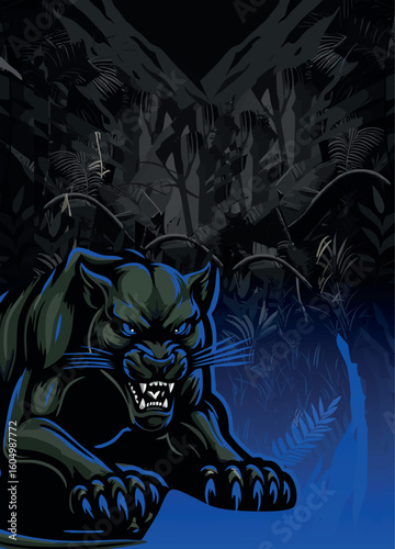 
puma texture in black and blue colors on a black background