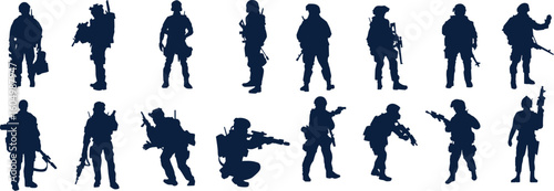 military man vector silhouettes