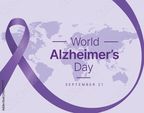 World alzheimers month, mental health design ribbon. Mental freedom concept design for banner, poster, flat design