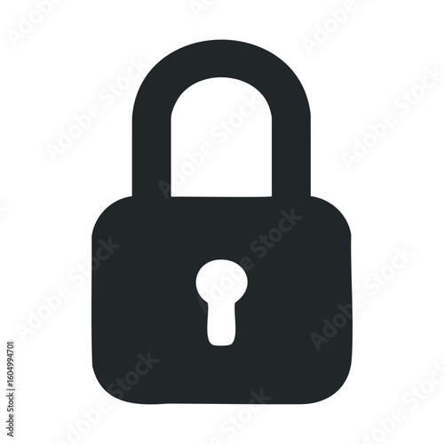 Black padlock icon on white background