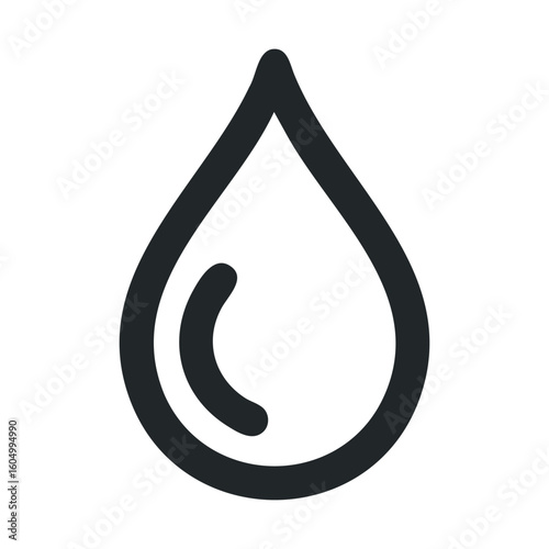 Minimalist water drop icon symbolizing purity and nature