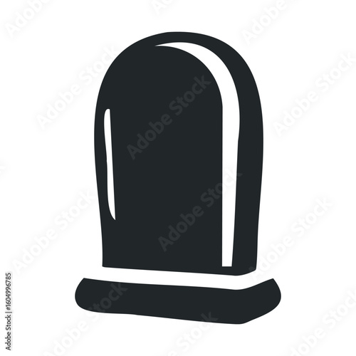 Minimalist black and white headstone on base silhouette