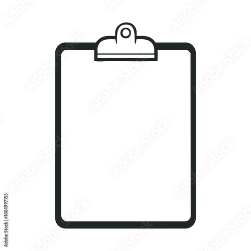 Blank clipboard icon: simple outline design on white background