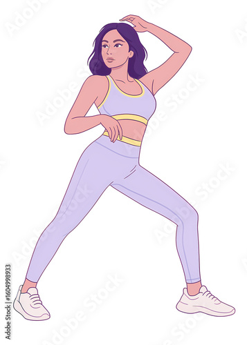 Flat Illustration of a lady doing Exercise and yoga