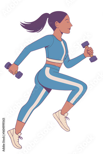 Flat Illustration of a lady doing Exercise and yoga