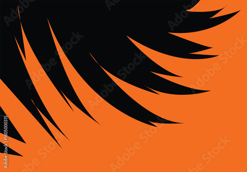 Abstract dark background with gradient curved spikes pattern and some copy space area