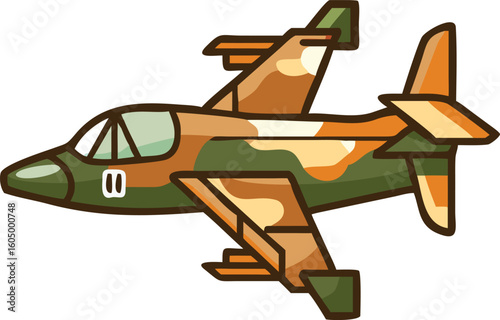vector illustration of a airplane military