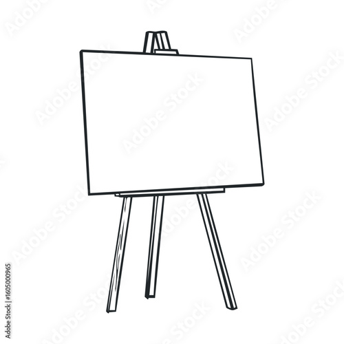 Blank canvas on wooden easel for artistic creations in studio setting