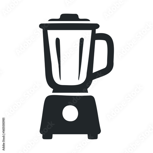 Silhouette of a modern kitchen blender on white background