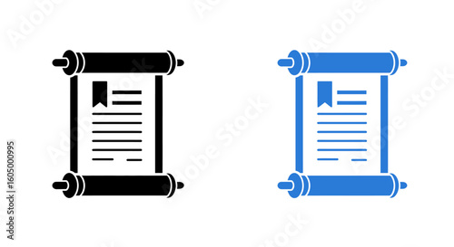 Ancient Scroll Icon in Two Colors