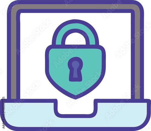 lock screen safe key icon vector illustration