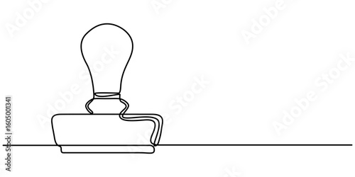 continuous one line drawing rubber stamp.one line drawn stamp icon. approval stamp, ink stamp, validation mark. single line vector illustration. 