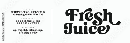 Retro Bold Curvy Display Font , Fresh Juice Style Typography. Classic Lettering Fashion Designs Typography modern serif decorative vintage concept vector illustration
