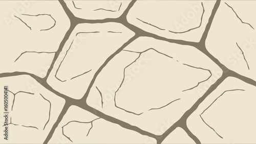Beige background with irregular shapes and brown lines creating a stone like pattern design art