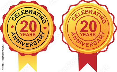 20 Years Commemorative Badges for Anniversary and Achievement Events