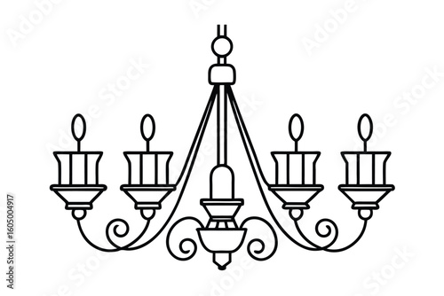 Minimalist Modern Chandeliers Vector