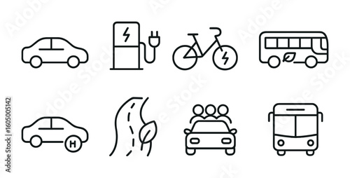 Low-Carbon Transport Icons
