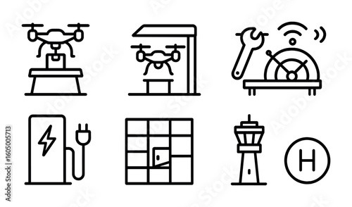 Drone Infrastructure Icons