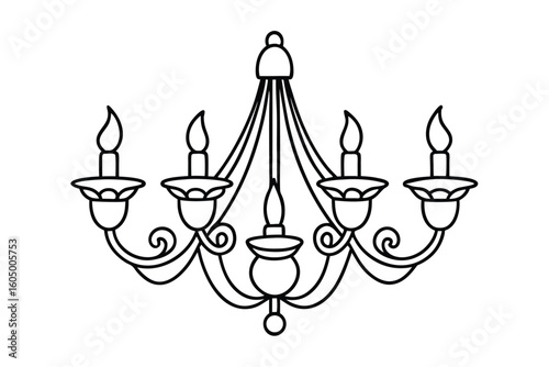 Vector Illustration Of Candle Chandeliers