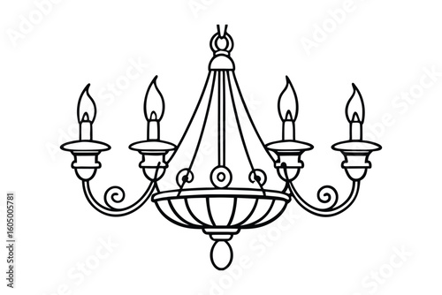 Vector Illustration Of Candle Chandeliers
