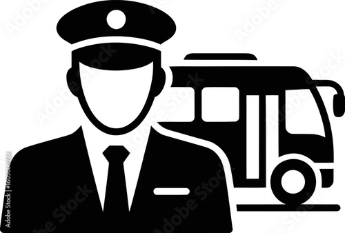 Bus Driver and Public Transport Icon