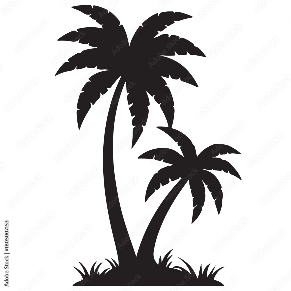 Fototapeta premium Palm Tree Silhouette Clipart