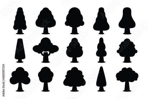 Collection of silhouetted monkeys in various playful poses and standing positions against a white background