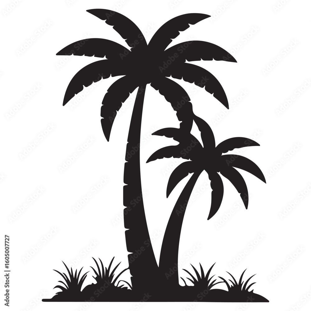 Fototapeta premium Palm Tree Silhouette Clipart