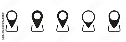 Free Download Map Pin Location Solid Icon Set. Navigation, Gps, And Geolocation Silhouette Symbol Collection. Ideal For Travel, Mapping, And Directional Applications. Isolated Vector Illustration - GFXLoad