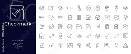 Checkmark Line Editable Icons set. Vector illustration in modern thin line style of Checkmark icons: checklist, check, approve, etc