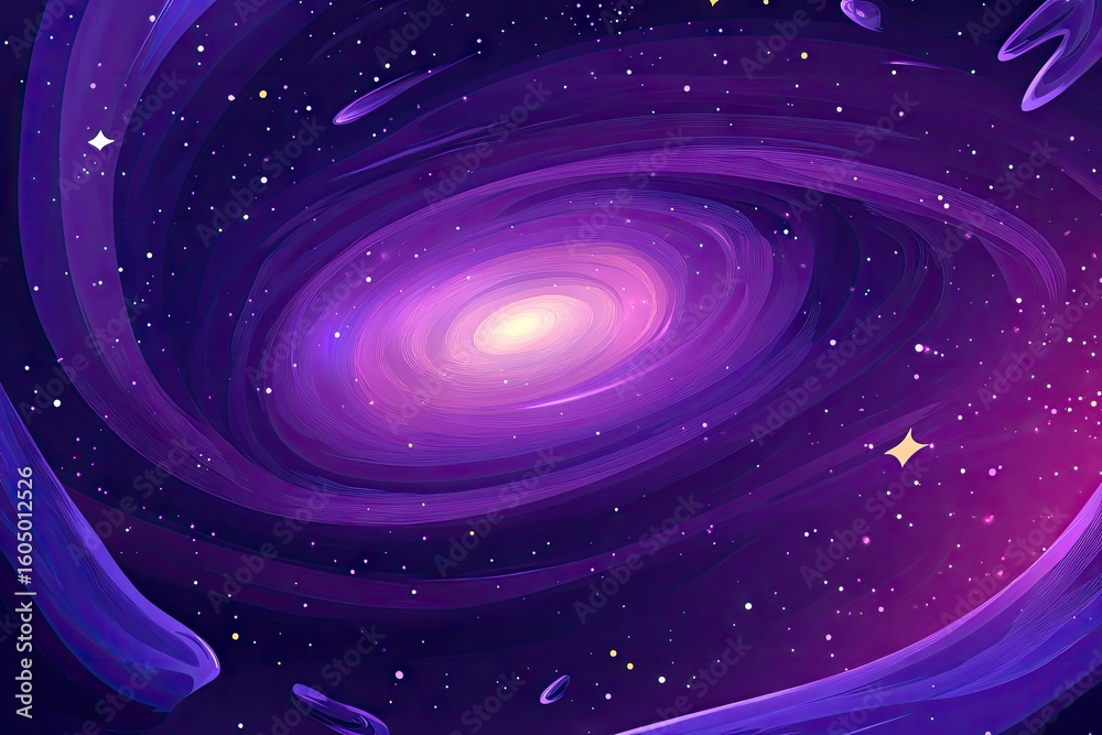 Naklejka premium A vibrant spiral galaxy, filled with swirling colors and distant stars.