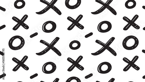 Black x and o pattern tic tac toe game