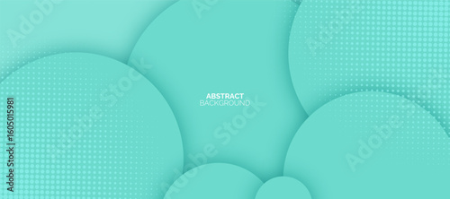 abstract 3D liquid fluid circles yellow mustard, green mint, color beautiful background with halftone texture.
